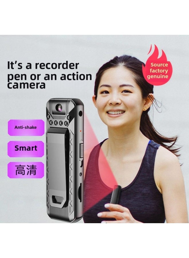 Generic Portable Law Enforcement Recorder Outdoor Night Vision Camera Small Video Recorder HD Camera Small Recorder-Body Color:128GBTF Card + Recorder  - Image 1