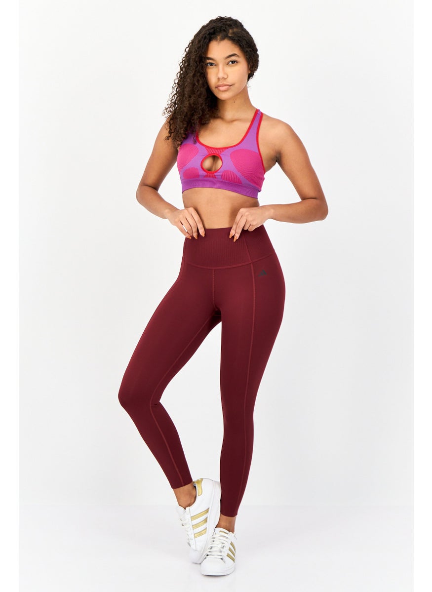 Adidas Women Sportswear Fit Sleeveless Training Bra, Purple  - Image 2
