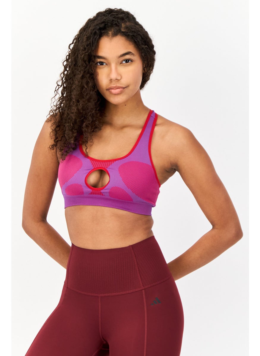Adidas Women Sportswear Fit Sleeveless Training Bra, Purple  - Image 1
