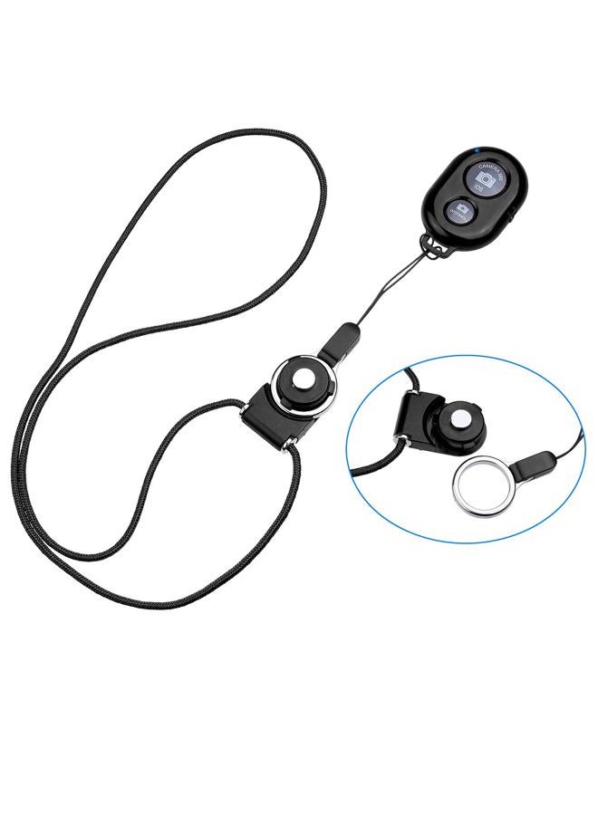 CamKix Camera Shutter Remote Control with Bluetooth Wireless Technology - Black - Lanyard with Detachable Ring Mount - Capture Pictures/Video Wirelessly at 30 ft Compatible with iPhone/Android - Image 1