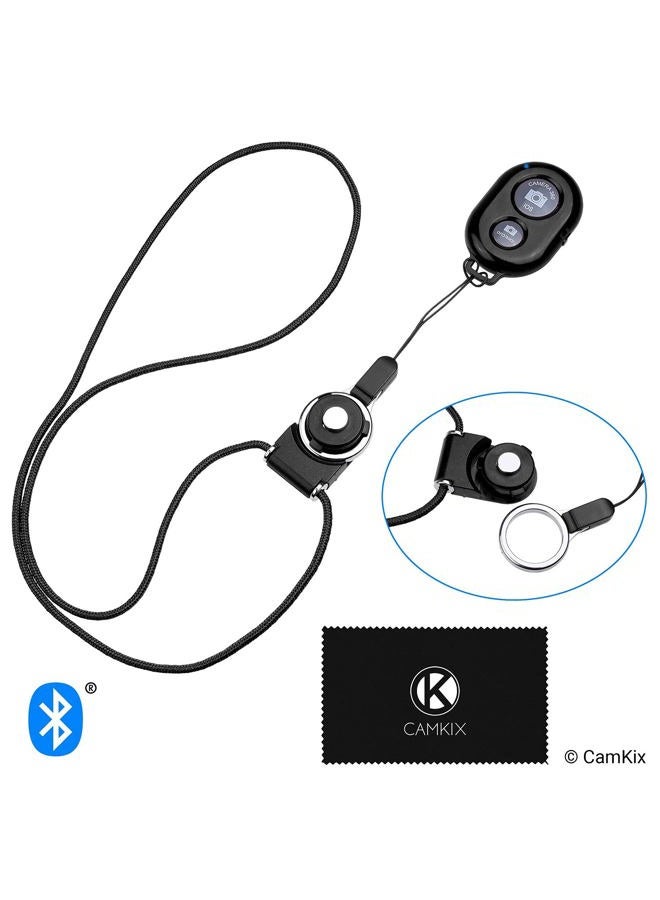 CamKix Camera Shutter Remote Control with Bluetooth Wireless Technology - Black - Lanyard with Detachable Ring Mount - Capture Pictures/Video Wirelessly at 30 ft Compatible with iPhone/Android - Image 2