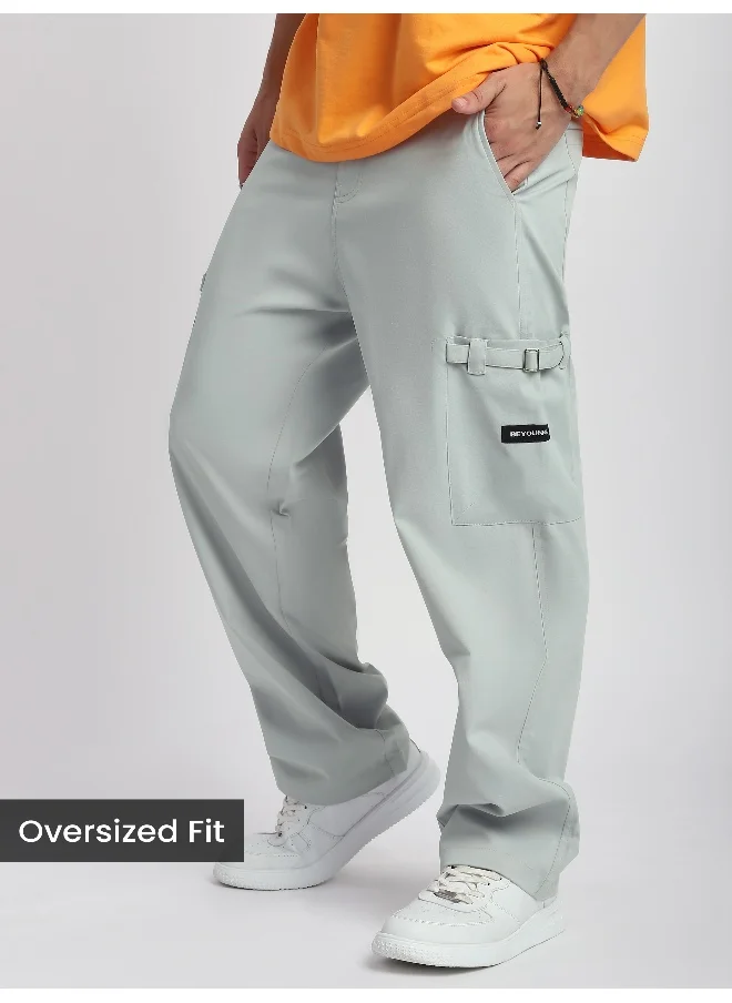 بيونغ Ice Blue Buckle Pocket Cargo Pants