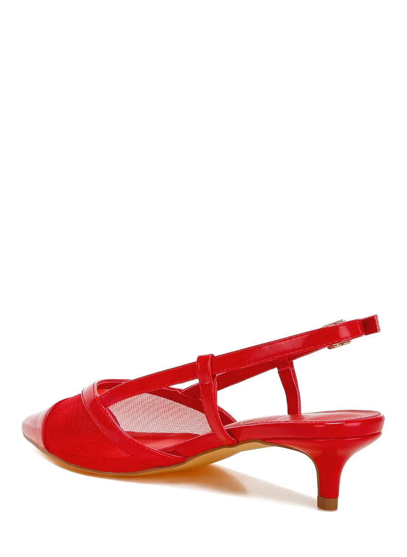 لندن راج الصنادل الشبكية الحمراء Slingback