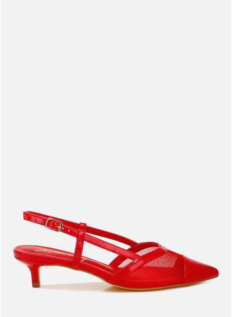 Red Mesh Slingback Sandals