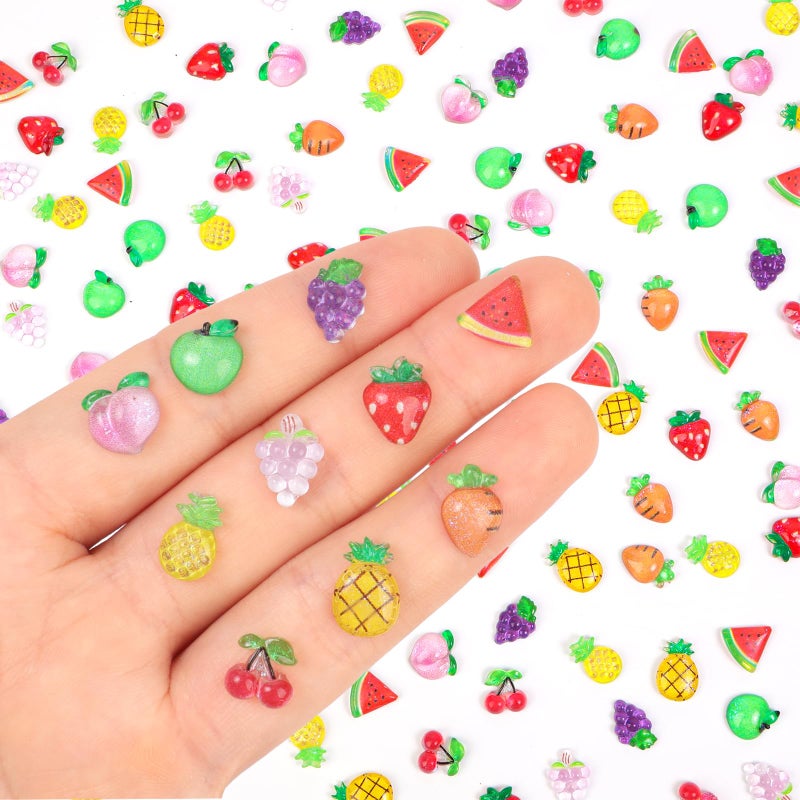 Yonseng 200pcs Mini Fruit Decor Resin Tiny Fruits for Crafts Dollhouse Miniatures Mini Resin Things for Fairy Garden Micro Landscaping Decoration Home Decor, 10 Types(Fruits) - Image 1