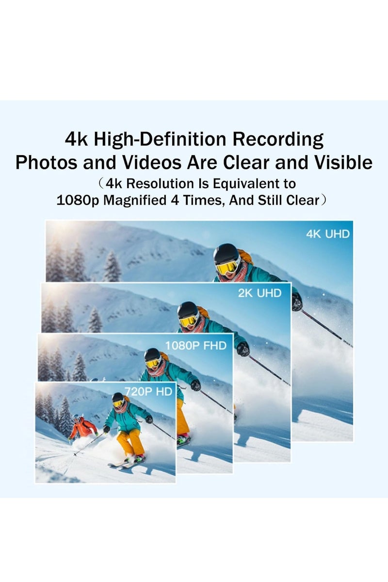 BlueFire 4K Ultra HD Thumb-Sized Action Camera – Mini Body Camera with IPX7 Waterproof Case (131ft), Magnetic Mount, 150 Min Battery, Hands-Free POV Recording for Vlogging, Cycling, Motorcycle, Helmet, Diving & Underwater Adventures - Image 4