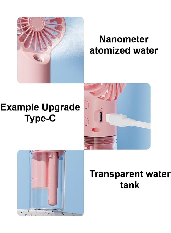 GUDOO Portable Personal Misting Fan - Rechargeable Handheld 4-Mode Cooling Spray Mist Fan for Travel, Camping, Outdoors, Indoors, & Makeup - Image 4