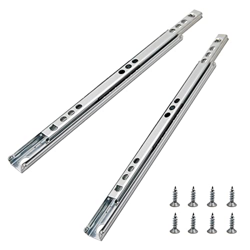 Suiwotin 15.7 Inch Drawer Slides, Metal Drawer Slide, Small Drawer Rails, Ball Bearing Two Way Slide Track Rail, Pack of 12 (0.7" Wide) - Image 1