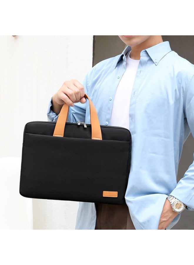 Men's Laptop Bag Printed Multi-Layered Inner OxFord Cloth Computer Case For Commuting Document Storage Business Handheld-Color:Blue-Dimensions:13-13.3