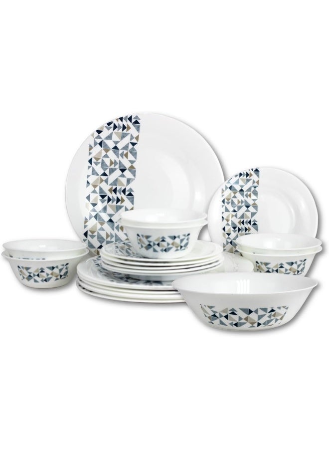 Melrich 20 Pcs Opal ware Dinner Set Dinner plate. Dessert plate, Bowls BPA Free Stylish and Durable, Dishwasher & Microwave safe - Image 1