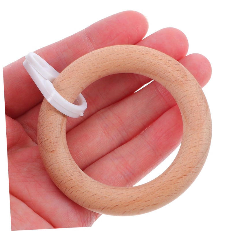 6 Wooden Shower Curtain Clips Sturdy Drapery Hooks for Roman Rods Elegant Home Hotel Decor - Image 5