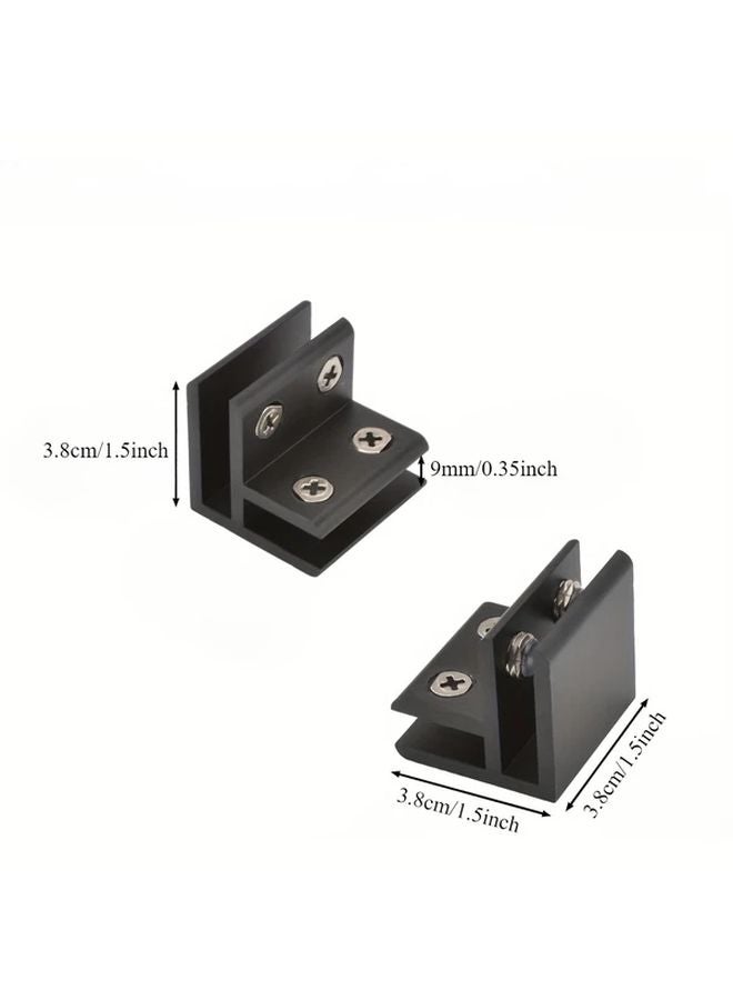 4 Pack Black Aluminum Alloy Adjustable Glass Shelf Support Brackets 90 Degree Holder - Image 4