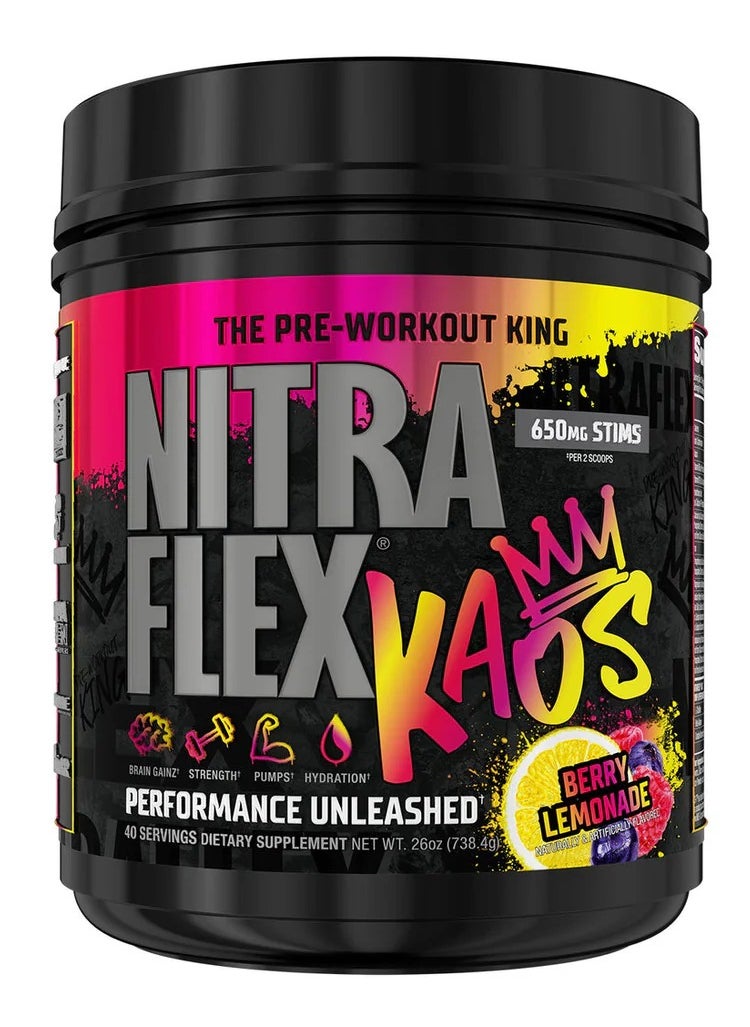 GAT SPORT Gat Sport Nitraflex KAOS Stims 40 Servings Stim-Free Berry Lemonade 