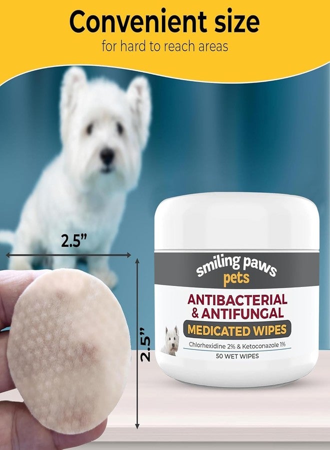 Smiling Paws Pets - Antibacterial & Antifungal Wipes for Dogs & Cats (with Chlorhexidine & Ketoconazole) - Image 2