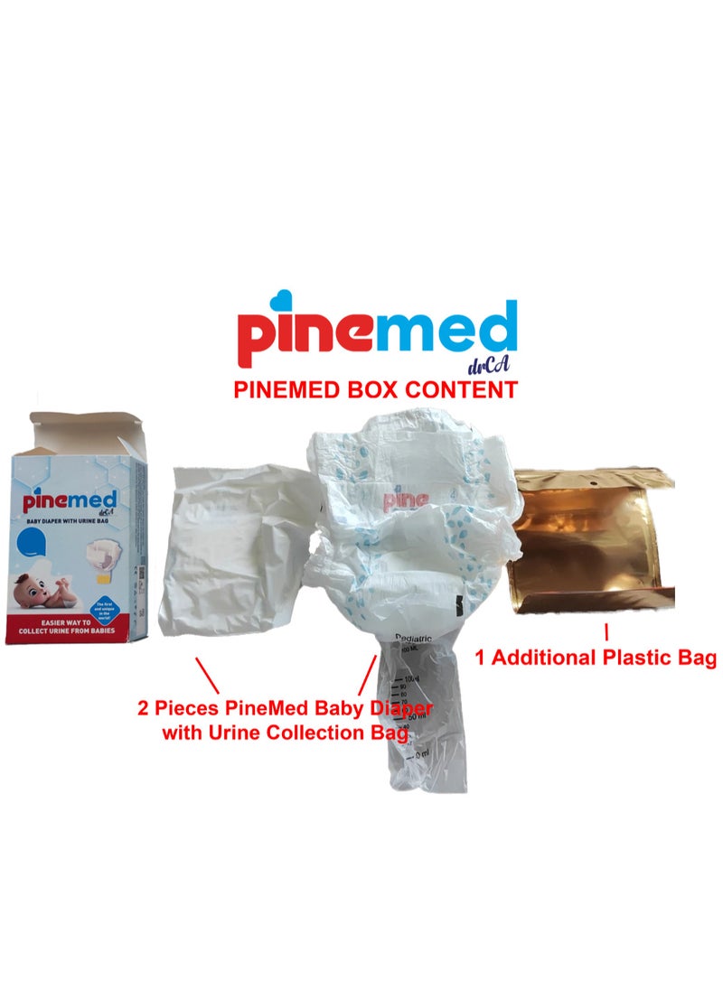 pinemed - Nappy Urine Collection | Baby Diaper with Sterile Pediatric Urine Collection Bag | PINEMED | Sample Collection Kit (0-5 kg) | Disposable for Infant, Newborn Baby | Urine Sample Collector - Image 1