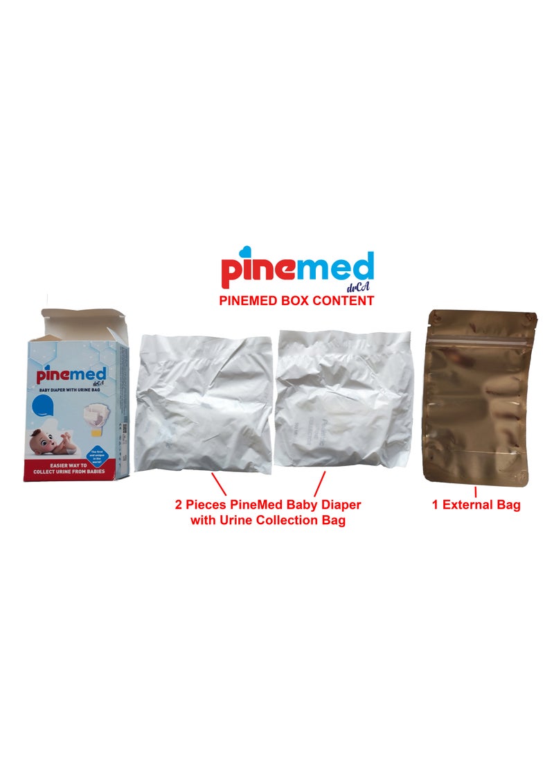 pinemed - Nappy Urine Collection | Baby Diaper with Sterile Pediatric Urine Collection Bag | PINEMED | Sample Collection Kit (0-5 kg) | Disposable for Infant, Newborn Baby | Urine Sample Collector - Image 1