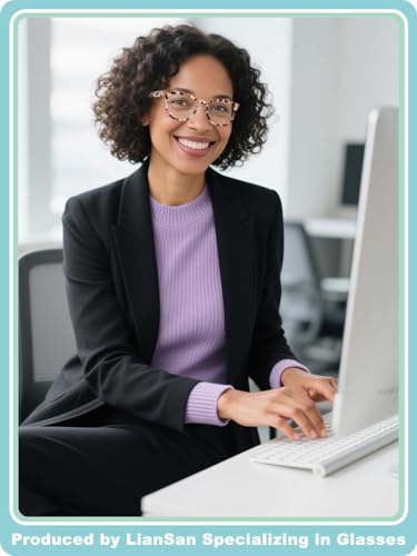LianSan Reading Glasses for Women - Stylish Blue Light Blocking Computer Readers with Spring Hinge(Leopard,2.5x) - Image 3