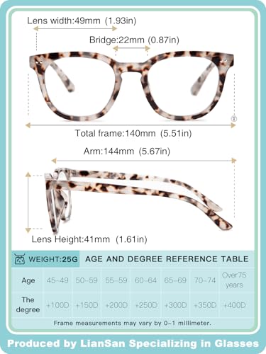 LianSan Reading Glasses for Women - Stylish Blue Light Blocking Computer Readers with Spring Hinge(Leopard,2.5x) - Image 4