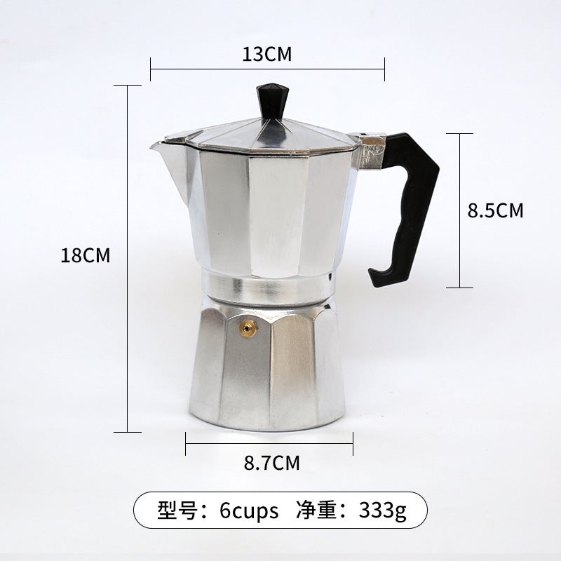 Popular Italian-Style Aluminum Moka Pot Double-Valve Coffee Pot Moka Coffee Pot Coffee Octagonal Hand-Brew Pot European Style - Image 1