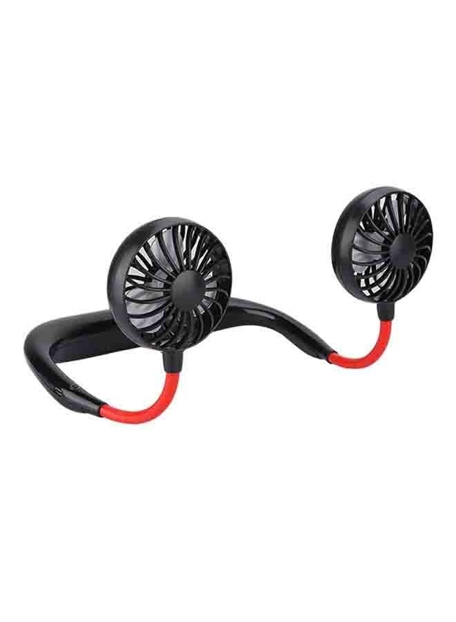 Two USB Neck Rechargeable Fans Black/Red - Image 3