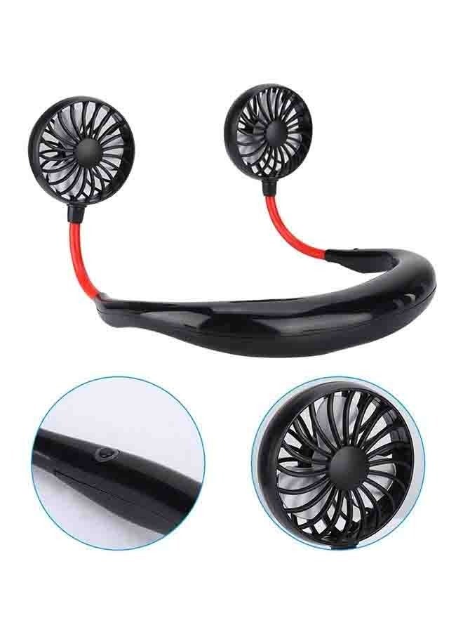 Two USB Neck Rechargeable Fans Black/Red - Image 4