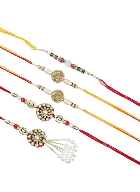 Webelkart Combo of 5 Rakhi For Brother, Bhaiya, kids with Beautiful Rakshabandhan Greetings Card