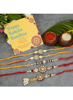 Webelkart Webelkart Combo of 5 Rakhi For Brother, Bhaiya, kids with Beautiful Rakshabandhan Greetings Card  - Image 2