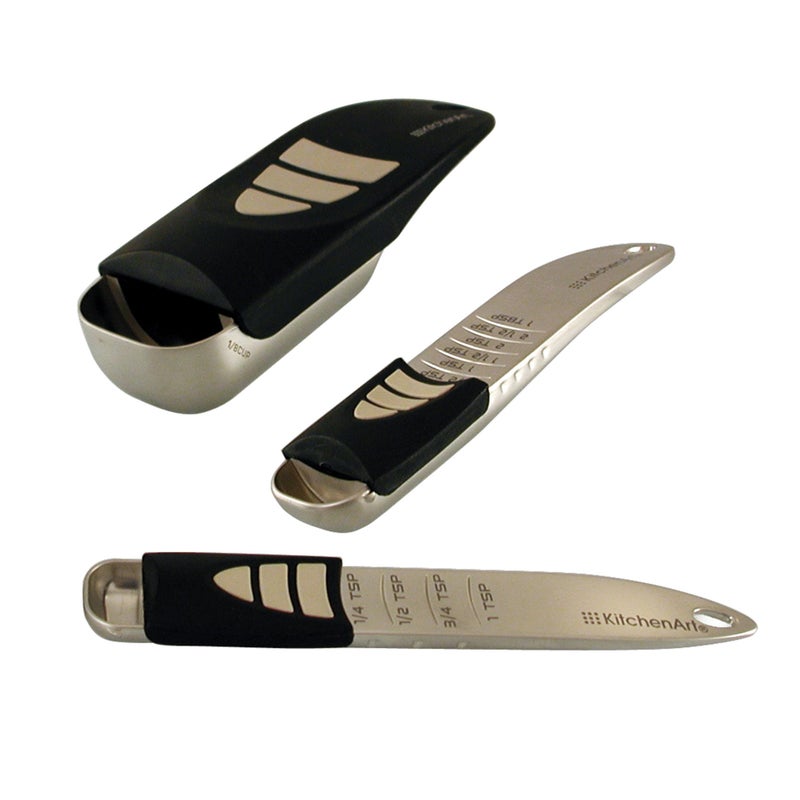 KitchenArt Cooks Pro AdjustAMeasure Set 3Piece SatinBlack and Silver