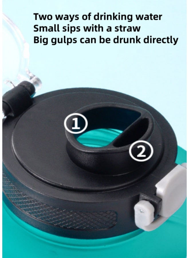 2.2LBig زجاجة مياه 2200 مل مع مقبض مانع للتسرب خالية من BPA إبريق مشروبات يومية ذات سعة كبيرة لصالة الألعاب الرياضية للياقة البدنية في الهواء الطلق - Image 3