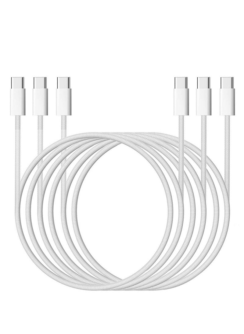 Generic - 3 Pack USB C Charger Cable, 60W USB C to USB C Fast Charging Cable Compatible with IPhone 16/15/15 Plus/15 Pro/15 Pro Max, iPad Pro/Air, Nylon-Braided Type C Charging Cords -1M - Image 1