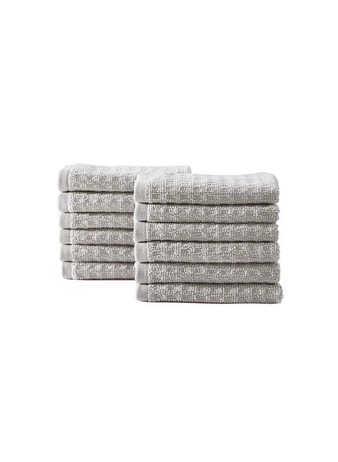 TOMMY Bahama Washcloth Set, Highly Absorbent Cotton Bathroom Decor, Low Linting & Fade Resistant (Northern Pacific Grey, 12 Piece) - Image 5