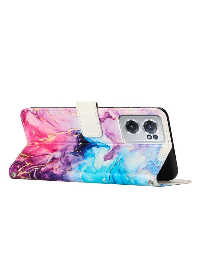 S-TOP Case For OnePlus Nord CE 2 5G Crossbody Painted Marble Pattern Leather Phone Case - Image 3