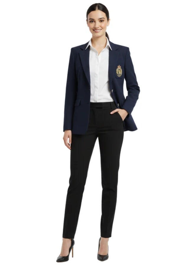 RALPH LAUREN Women's navy Blazer Jacket with Luxury Crest Embroidery | Taylor Cut & Stylish Metal Buttons | Classical High-End Touch - Image 4