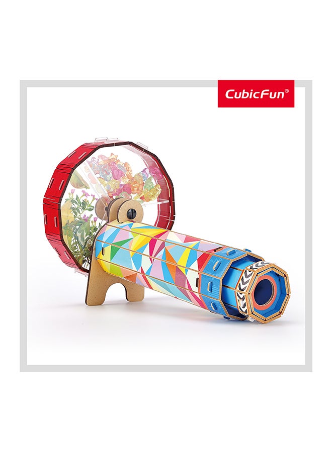CubicFun National Geographic 3D Puzzle Construction Kit, Large Kaleidoscope, DIY Craft Set Look, Light and Colours, Experiment Set for Children from 6 Years - Image 3
