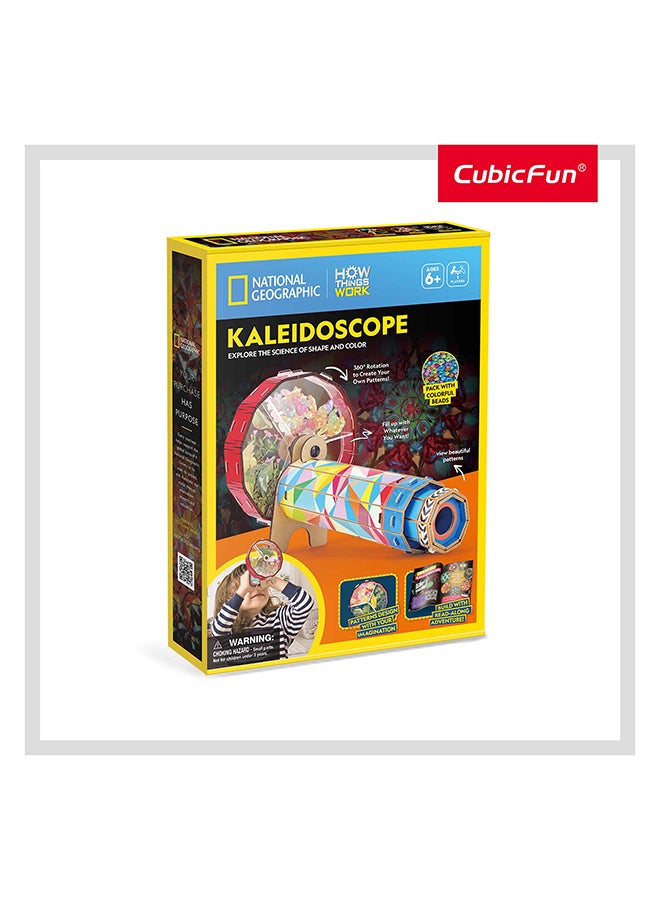 CubicFun National Geographic 3D Puzzle Construction Kit, Large Kaleidoscope, DIY Craft Set Look, Light and Colours, Experiment Set for Children from 6 Years - Image 1