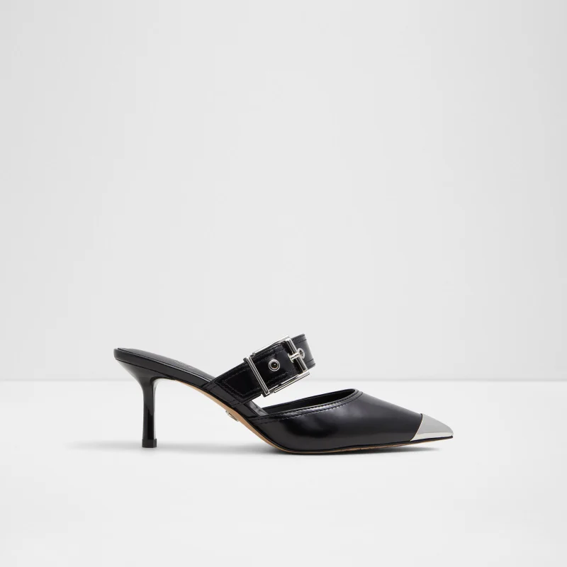 GRETLA Buckle Detail Mule Heels