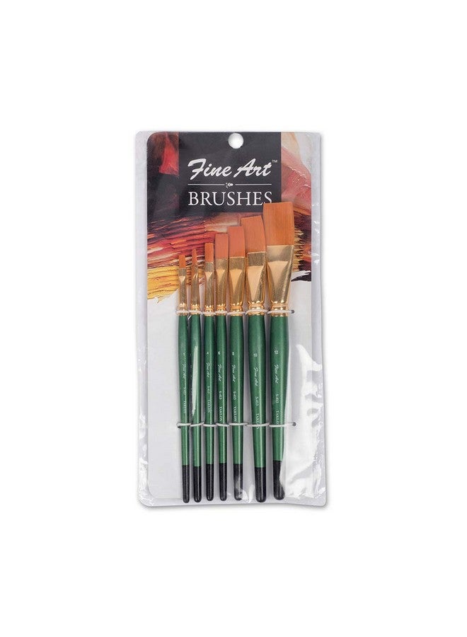 Fine Art Pidilite Fevicryl Fine Art Synthetic Taklon Flat Brush Set of 7, Paint Brush Set for Painting with Acrylic, Watercolours, Oil Colours, (Sizes - 1,2,4,6,8,10,12) - Image 1