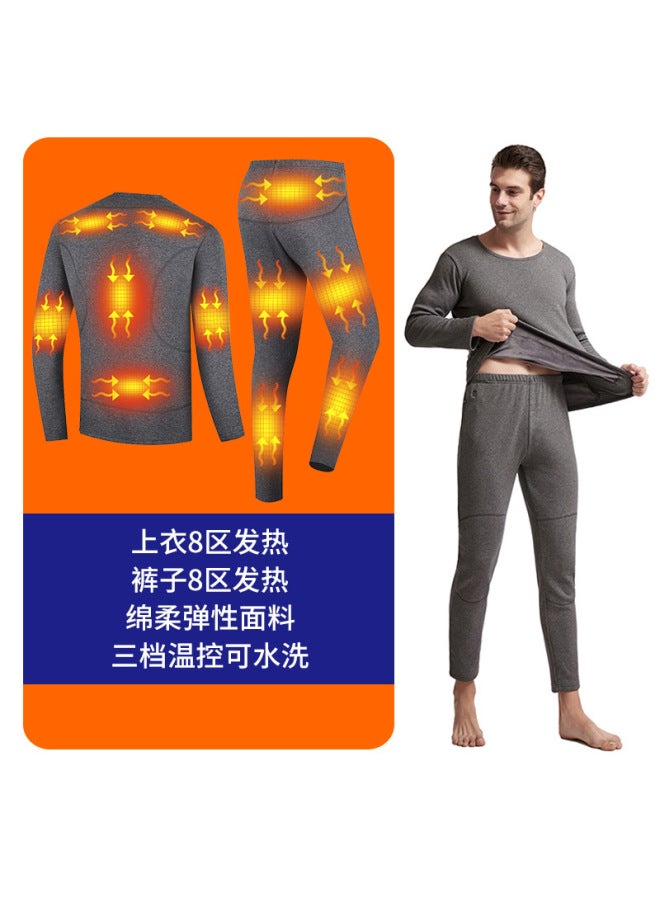 Usb Plug-in Smart Heating Intimates Set Full Body Electric Heating Thermal Clothing Cold-proof Knee Pads Thermal Pants Elastic