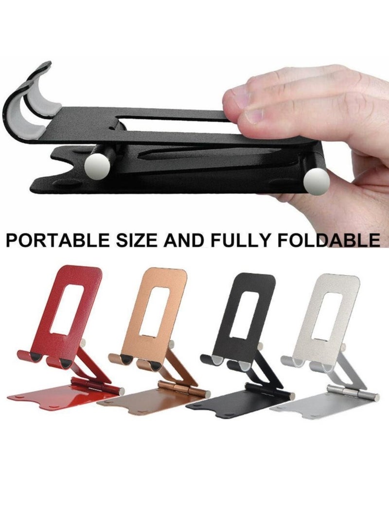 Portable Phone Holder for Desk Foldable Phone Stand with Adjustable Height & Angle Stable Aluminum Alloy Mobile Stand Universal Mobile Holder for iPhone/Android Smartphones Silver  - Image 3