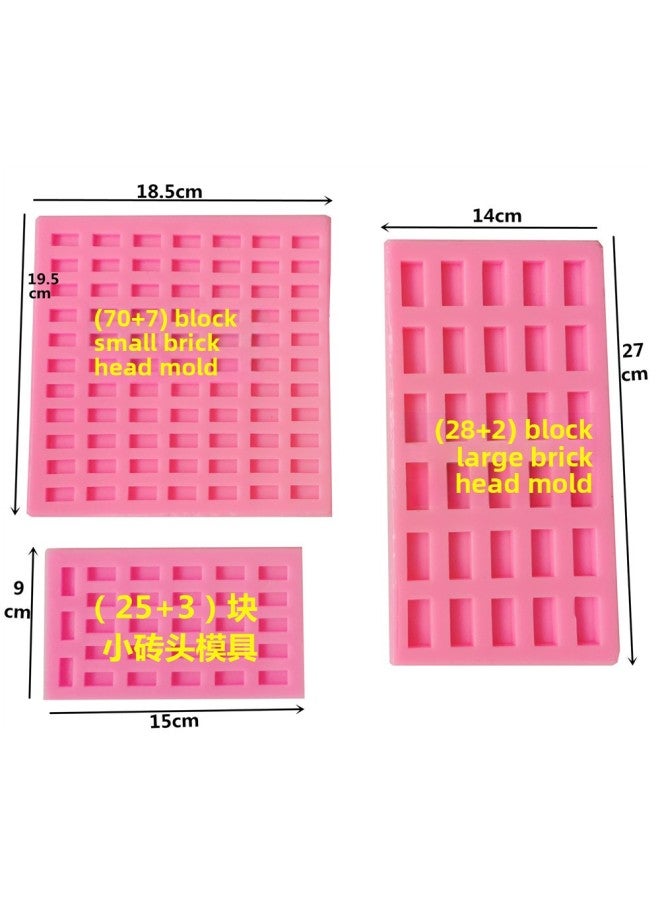 Mini Brick Silicone Mold 1:16 Small Brick Micro Landscape Cover House Stove Brick Mold Hollow Brick-Color:1:10 Street Floor Tile Mold (9+3 Pieces) Free Scraper