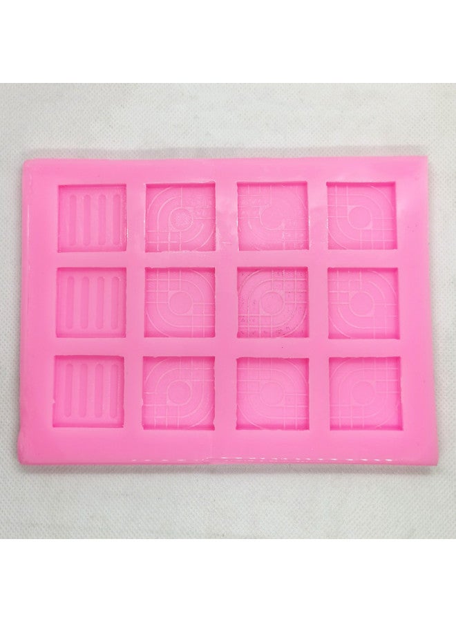 Mini Brick Silicone Mold 1:16 Small Brick Micro Landscape Cover House Stove Brick Mold Hollow Brick-Color:1:10 Street Floor Tile Mold (9+3 Pieces) Free Scraper