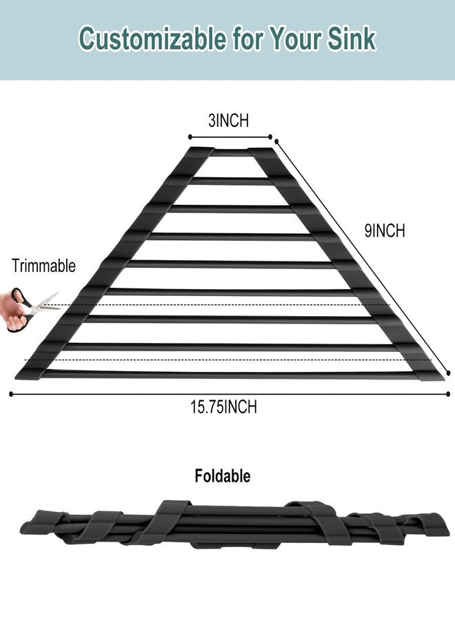 MERRYBOX Triangle Roll Up Dish Drying Rack Over The Sink, 2025 Anti-Rust Sink Drying Rack with Full Silicone Wrapped for Top of Sink Coner, Anti-Slip Organizer for Kitchen - Image 3