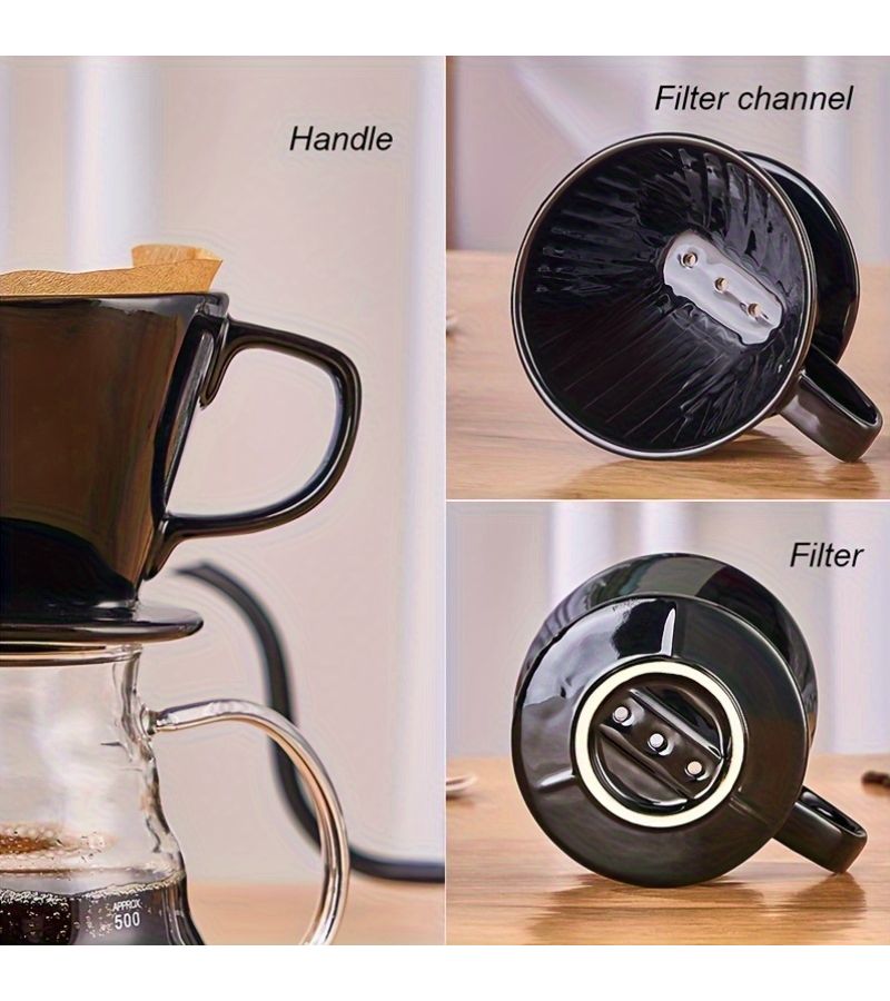 White Coffee Filter Cup Small Capacity Household Drip Pot Hanging Ear Hand Punch Filter Funnel - Image 2