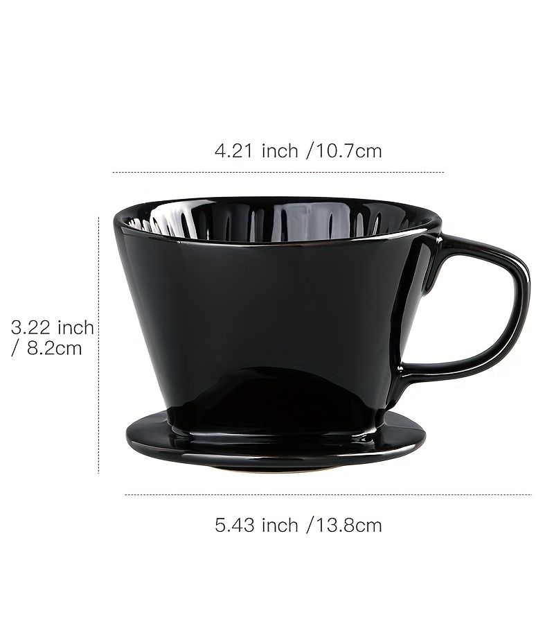 White Coffee Filter Cup Small Capacity Household Drip Pot Hanging Ear Hand Punch Filter Funnel - Image 4