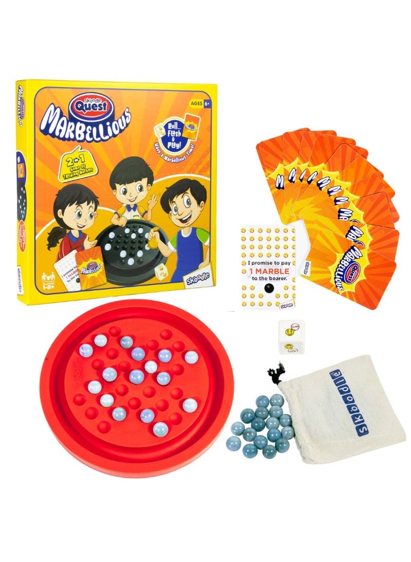 Skoodle 2-in-1 Trading Marbles Game. Roll-Flash-Play - Image 1