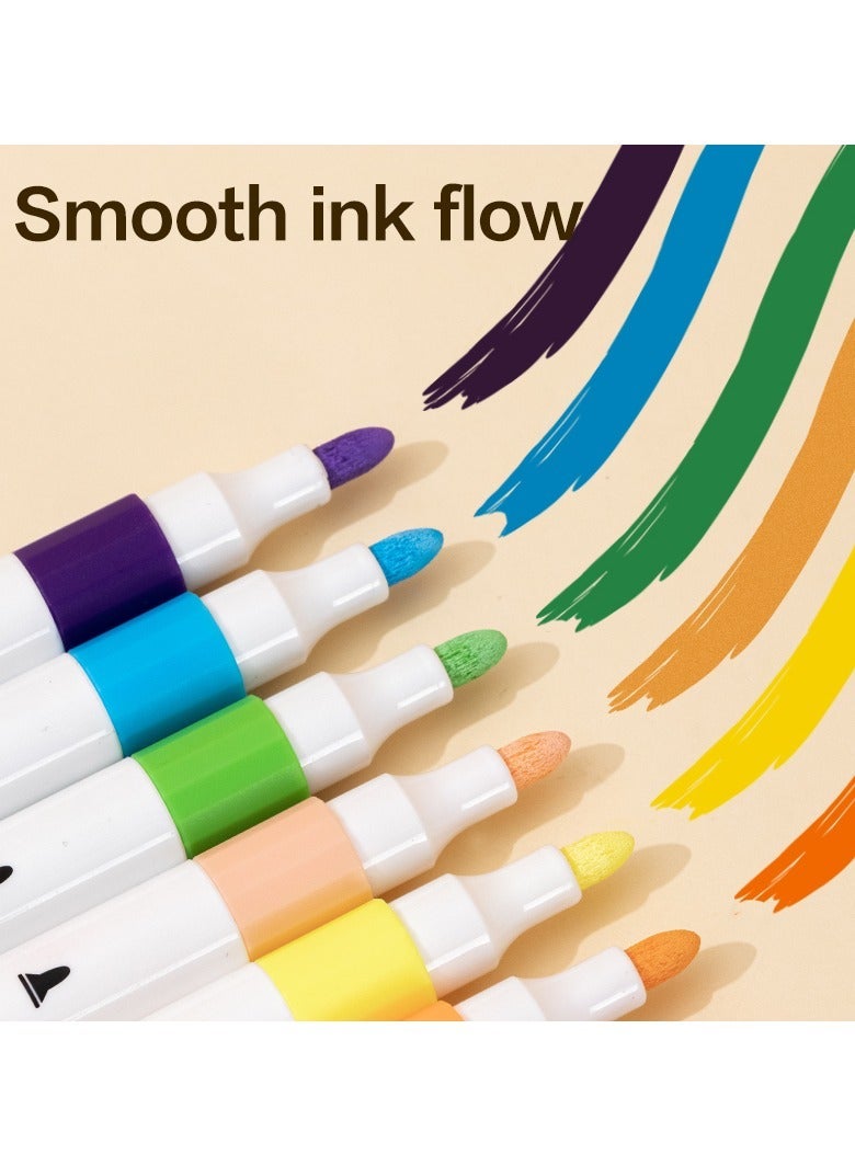 ديلي مجموعة أقلام التحديد الأكريليك Deli EC191-12 - 12 لونًا مقاومًا للماء وسريع الجفاف للفن متعدد الأسطح - Image 4