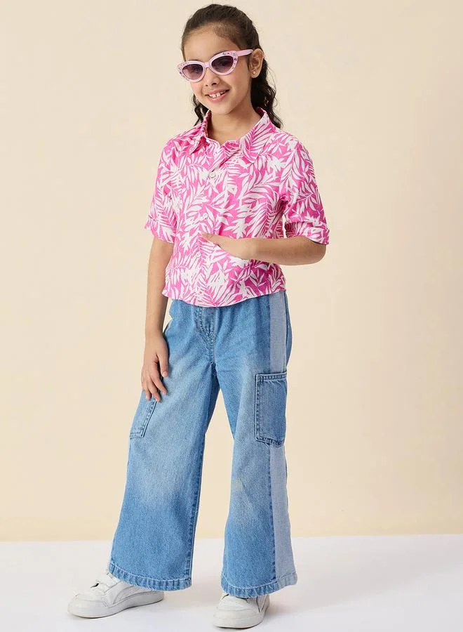 ستايلو بج قميص بنقشة زهور للبنات