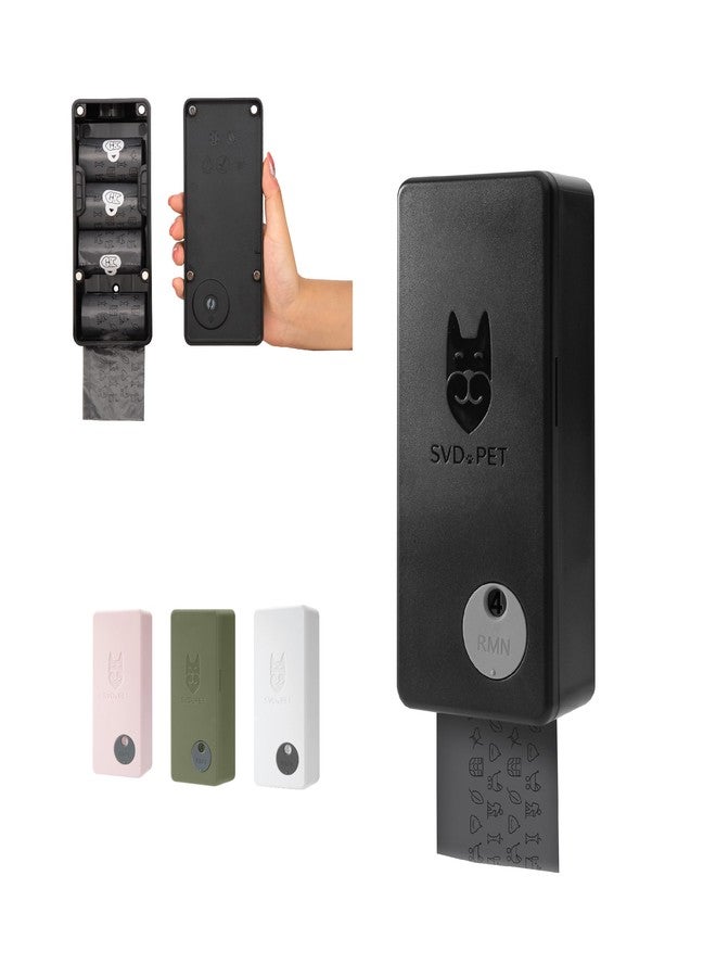 SVD.PET Dog Poop Bag Dispenser with 60 Bags (Black, Dispenser + Bags) - Image 1