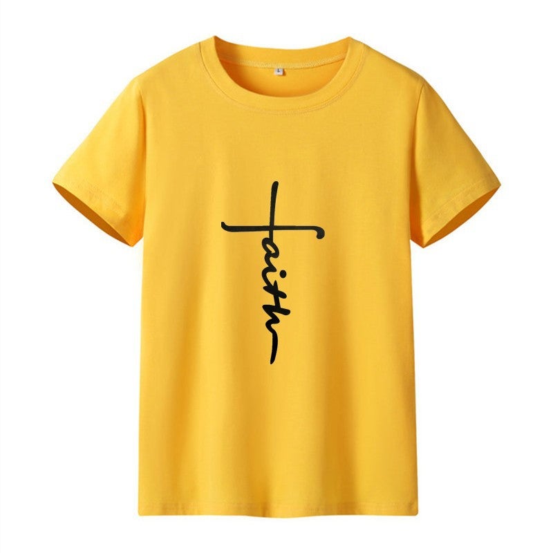 Women'S 2020 Wish Letter Printed Round Neck Short-Sleeved T-Shirt - Image 1