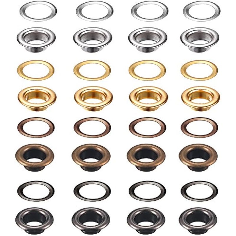 مجموعة حلقات تثبيت مقاس 1/4 انش مكونة من 200 مجموعة من حلقات التثبيت مع 3 قطع (4 الوان) - Image 4